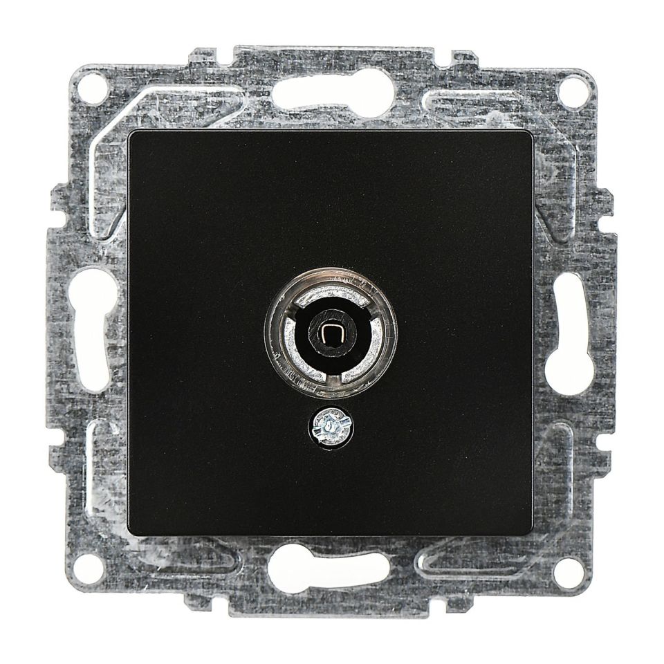 Günsan Eqona Metalik Siyah Geçişli-Sonlu TV Prizi (Geçişli-Sonlu)