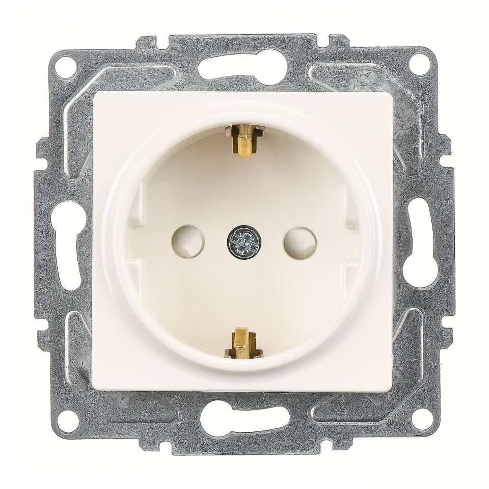 Günsan Eqona Fildişi Beyazı Çocuk Korumalı Topraklı Priz - 16A 250V - Klipsli