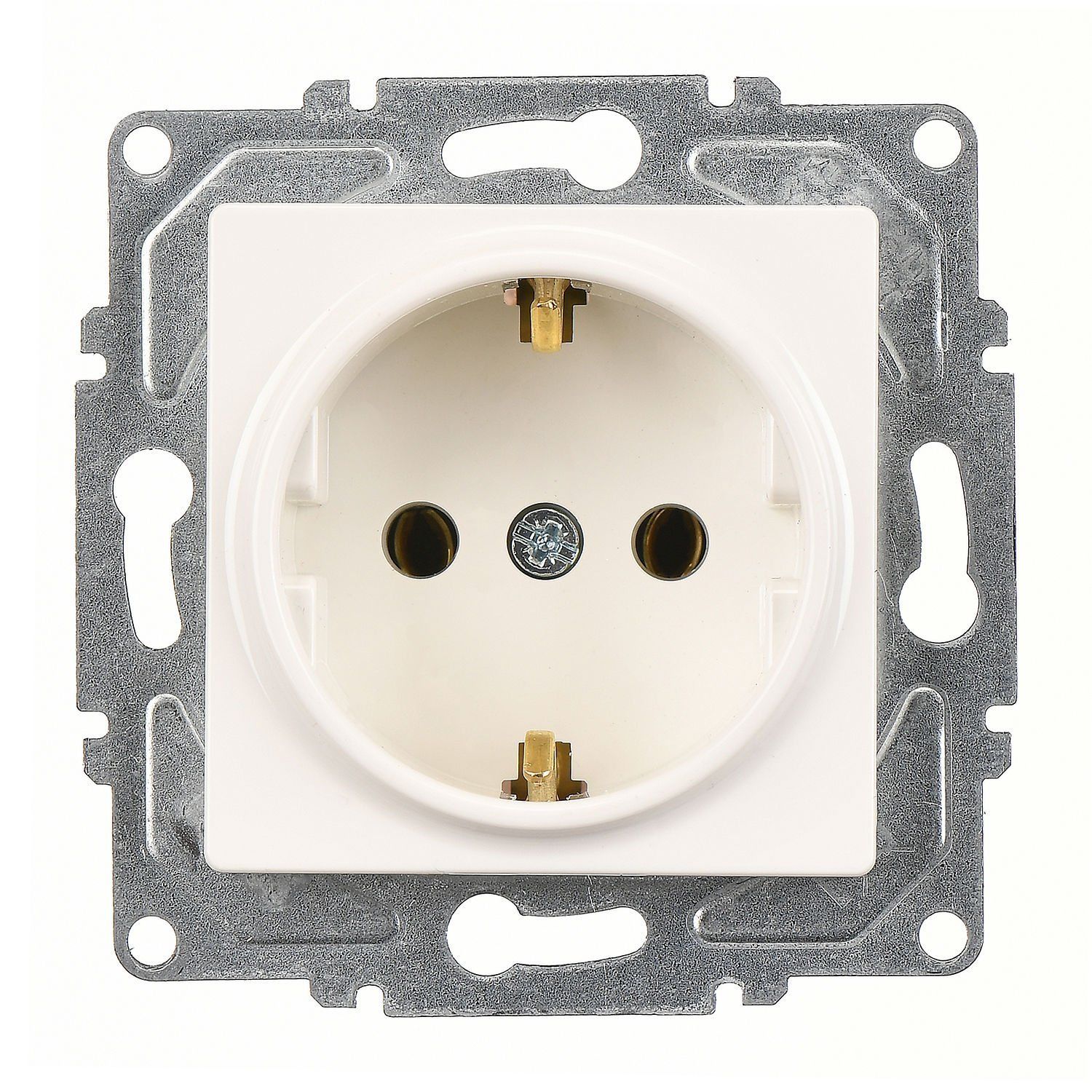 Günsan Eqona Fildişi Beyazı Topraklı Priz- 16A 250V - Klipsli