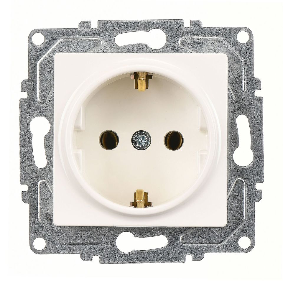 Günsan Eqona Fildişi Beyazı Topraklı Priz- 16A 250V - Klipsli