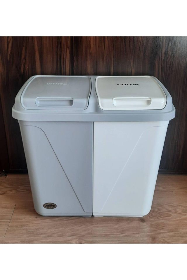 Iki Bölmeli Kirli Çamaşır Sepeti 30 30=60 Lt.(KÜÇÜK)