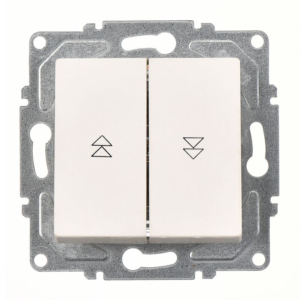 Günsan Eqona Fildişi Beyazı Jaluzi Kumanda Anahtarı - İki Düğmeli ve Klipsli 10AX 250V (İki Düğmeli) (klipsli) Fildişi Beyazı