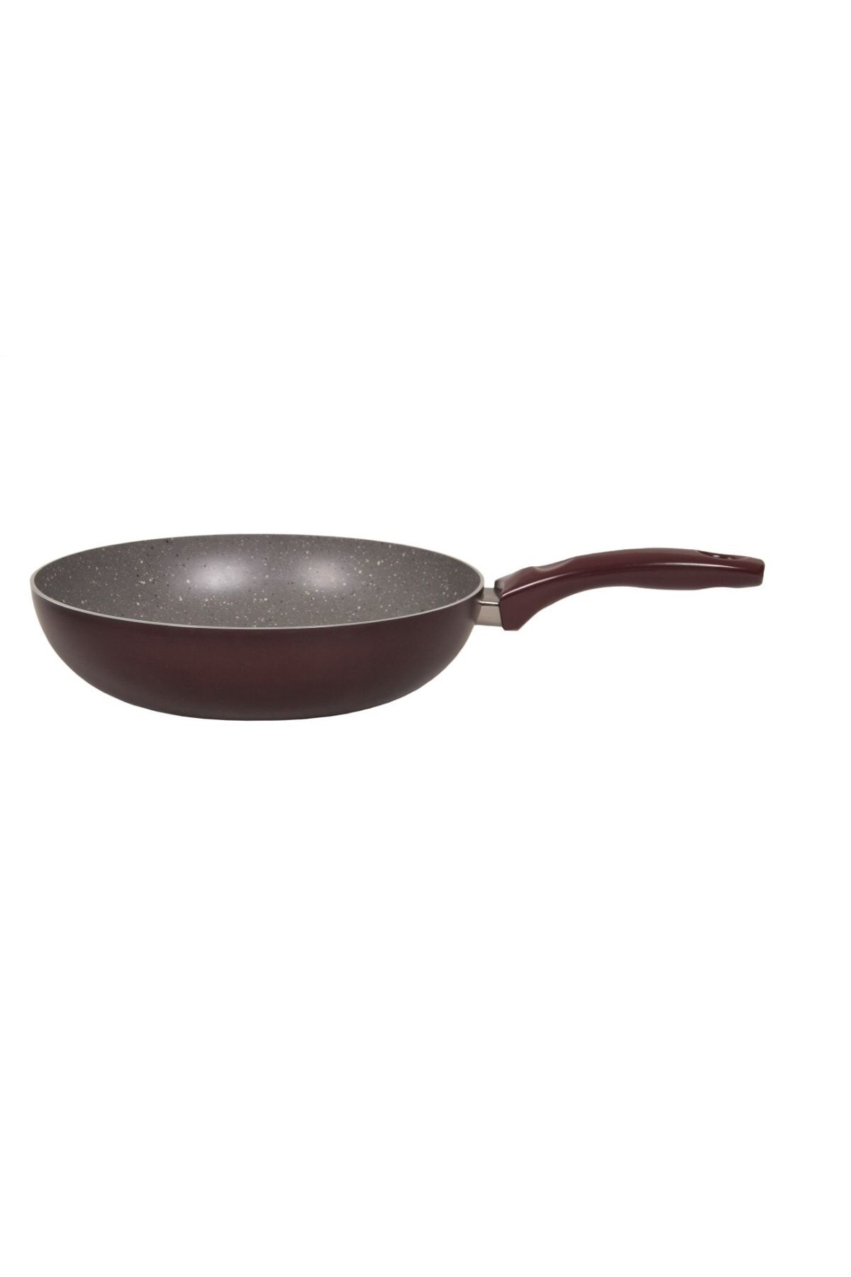 Mehtap 28 Cm Granit Wok Tava Bordo