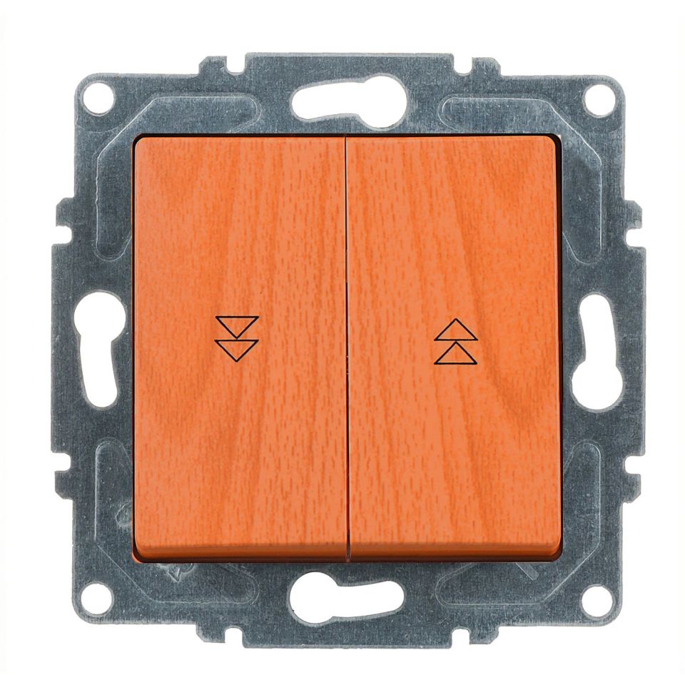 Günsan Visage Meşe Jaluzi Kumanda Anahtarı - İki Düğmeli ve Klipsli 10AX 250V