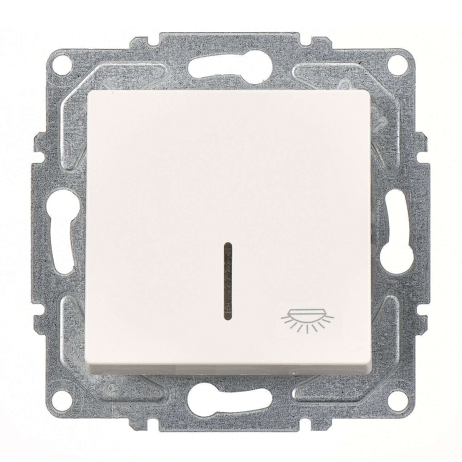 Günsan Eqona Fildişi Beyazı Klipsli Eqona Işıklı Liht Anahtar Fildişi Beyazı