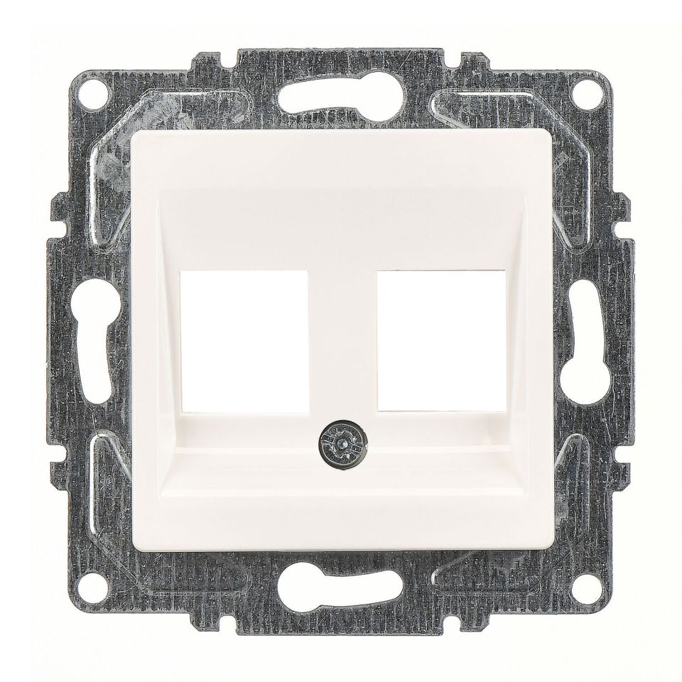 Günsan Eqona Fildişi Beyazı Vidalı İkili Data Priz - Jaksız