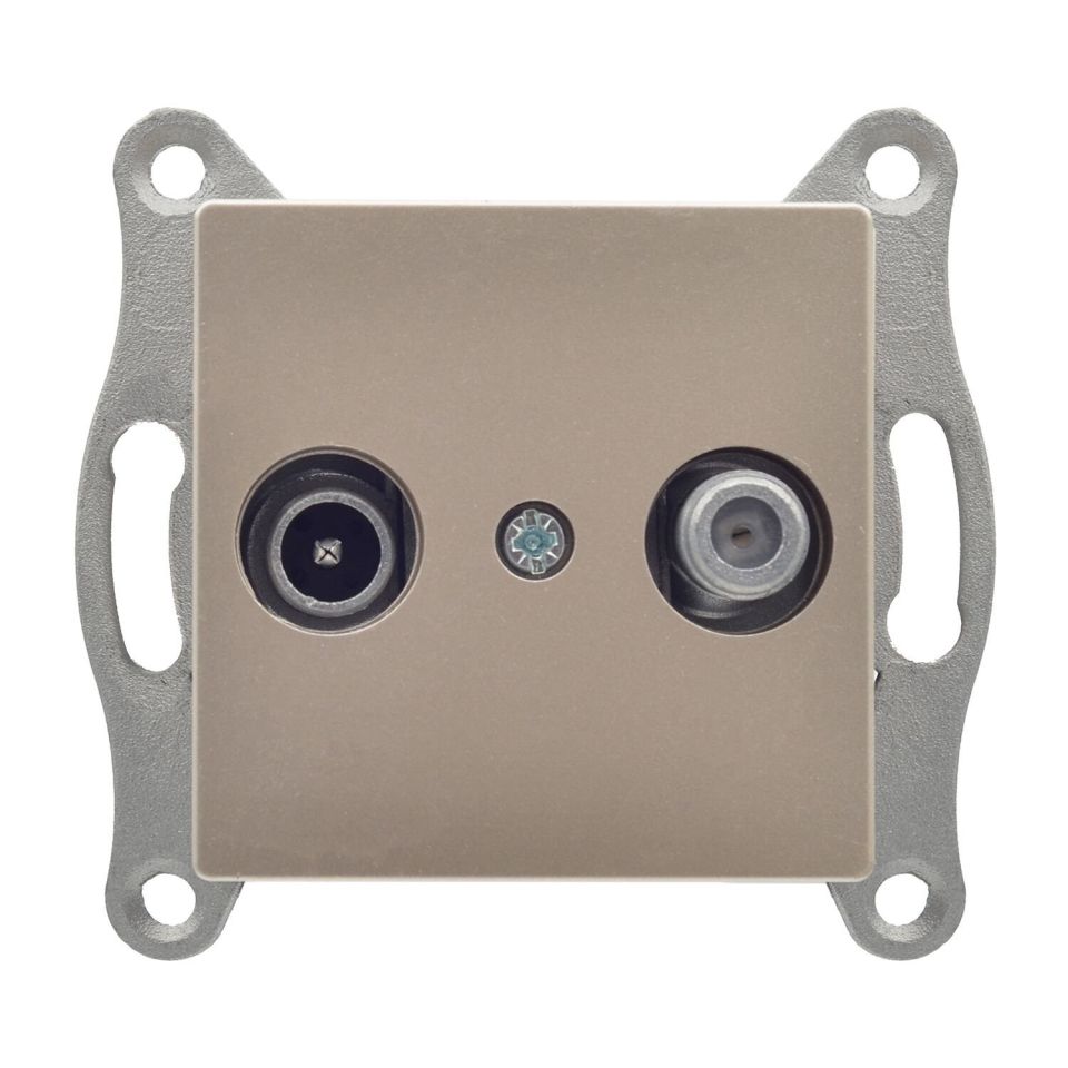 Günsan Eqona Metalik Bej Vidalı Uydu Prizi Sonlu (TV-Sat)