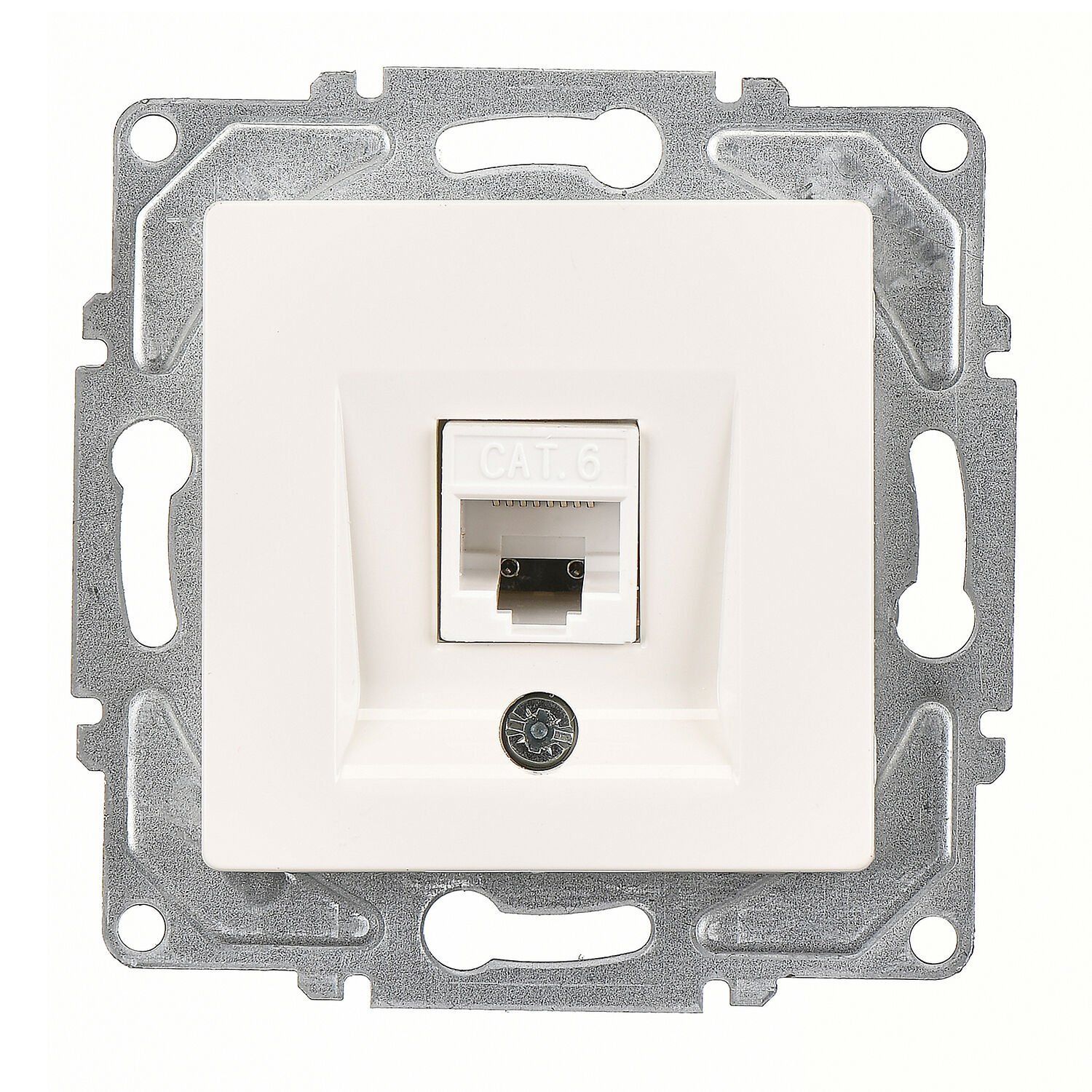 Günsan Eqona Fildişi Beyazı Vidalı Tekli Data Prizi (RJ45 Cat6)