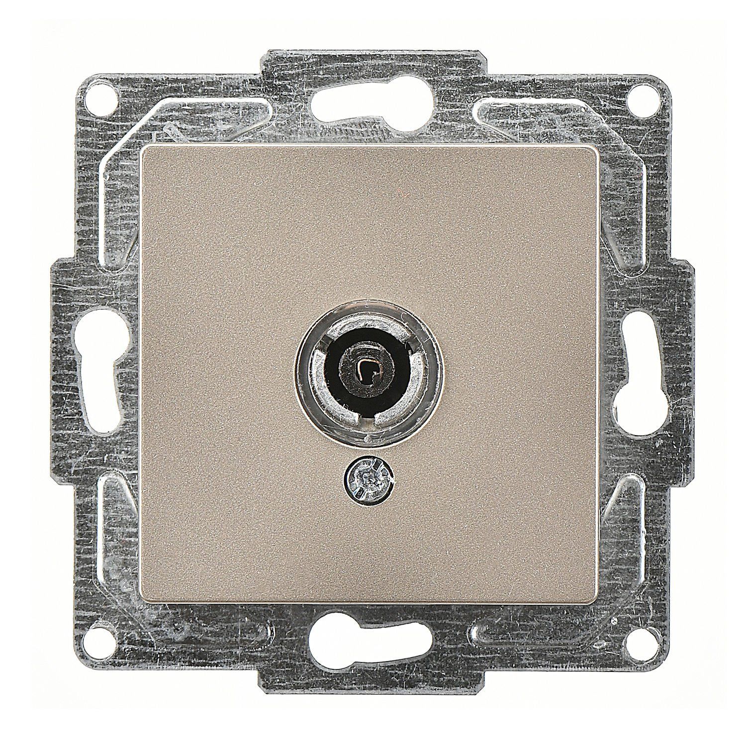 Günsan Eqona Metalik Bej Geçişli-Sonlu TV Prizi (Geçişli-Sonlu)