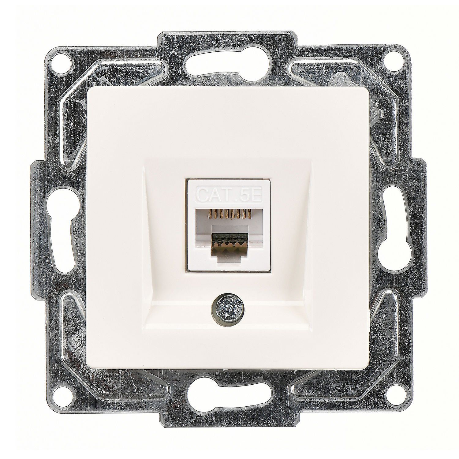 Günsan Eqona Fildişi Beyazı Vidalı Tekli Data Prizi (RJ45 Cat5E)