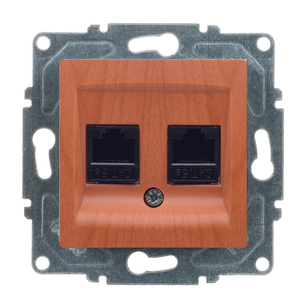 Günsan Visage Meşe Vidalı İkili Data Prizi (2 x RJ45 Cat5E)