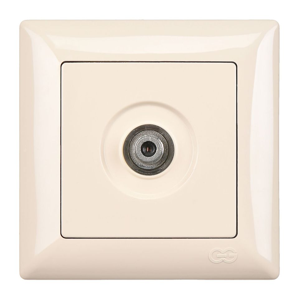 Günsan Visage Tekli Uydu Prizi F Konnektörlü (Geçişli-Sonlu) Krem