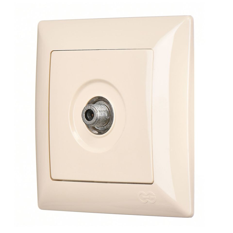 Günsan Visage Tekli Uydu Prizi F Konnektörlü (Geçişli-Sonlu) Krem