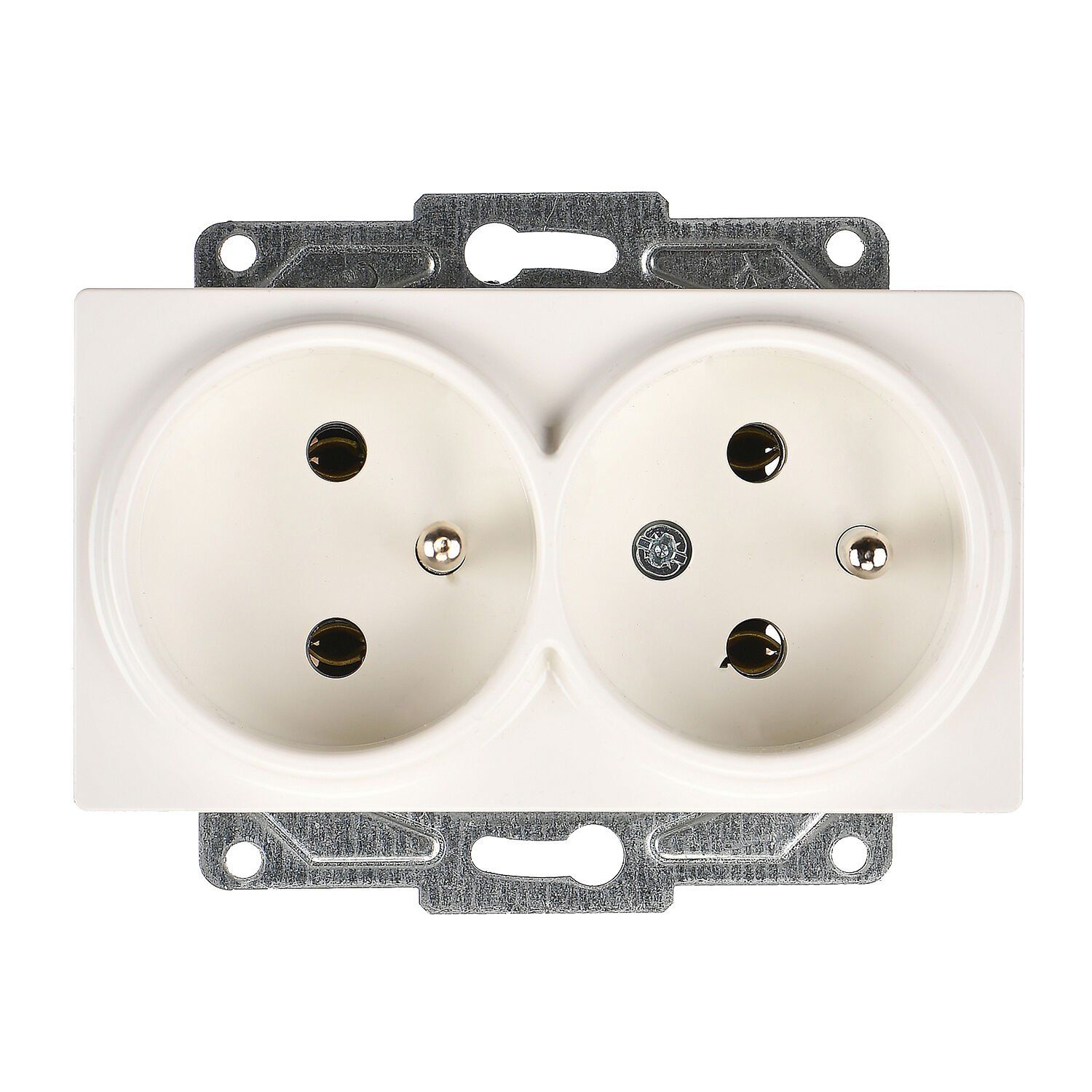 Günsan Eqona Fildişi Beyazı İkili UPS Priz- 16A 250V - Vidalı