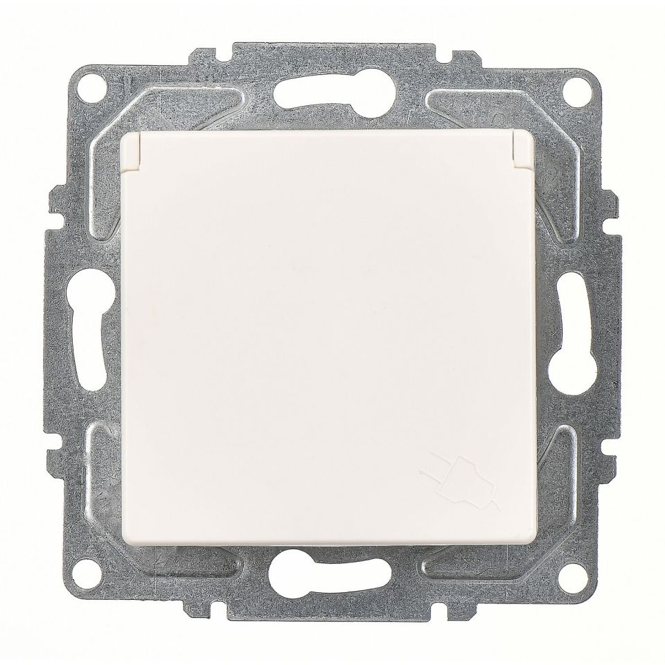 Günsan Eqona Fildişi Beyazı Çocuk Korumalı Kapaklı UPS Priz - Vidalı