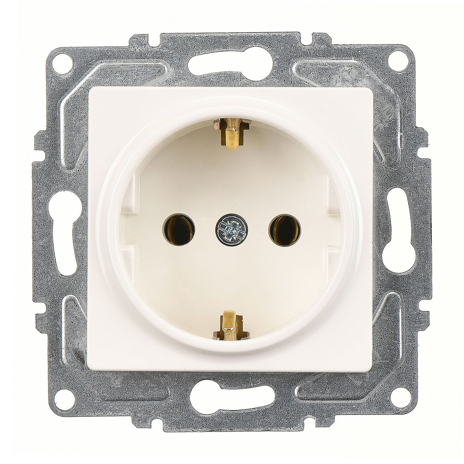 Günsan Eqona Fildişi Beyazı Topraklı Priz- 16A 250V - Vidalı