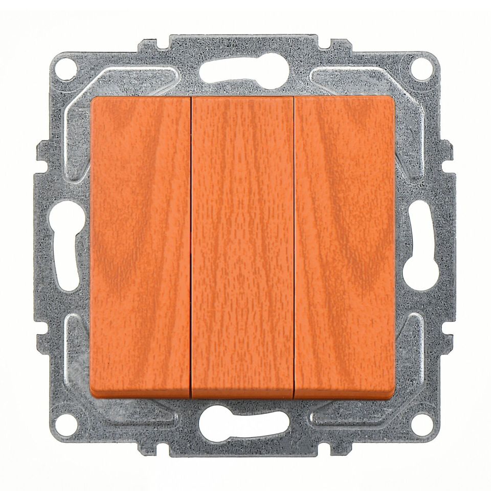 Günsan Visage Meşe Vidalı Üçlü Anahtar 10AX 250V