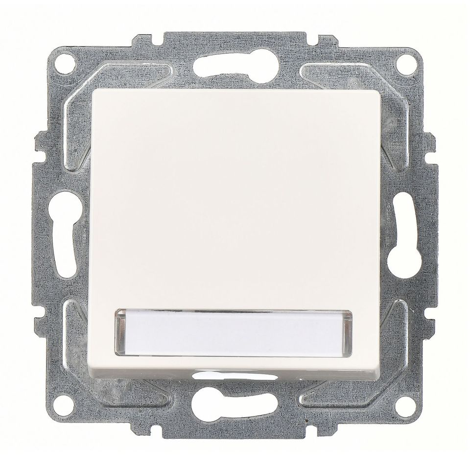 Günsan Eqona Fildişi Beyazı Vidalı Eqona Işıklı Etiketli Zil Butonu 12V Fildişi Beyazı