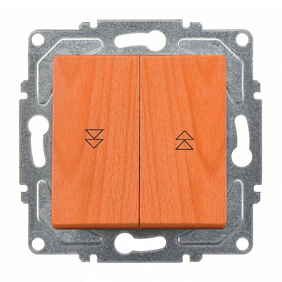 Günsan Visage Meşe Vidalı Jaluzi Kumanda Anahtarı - İki Düğmeli 10AX 250V