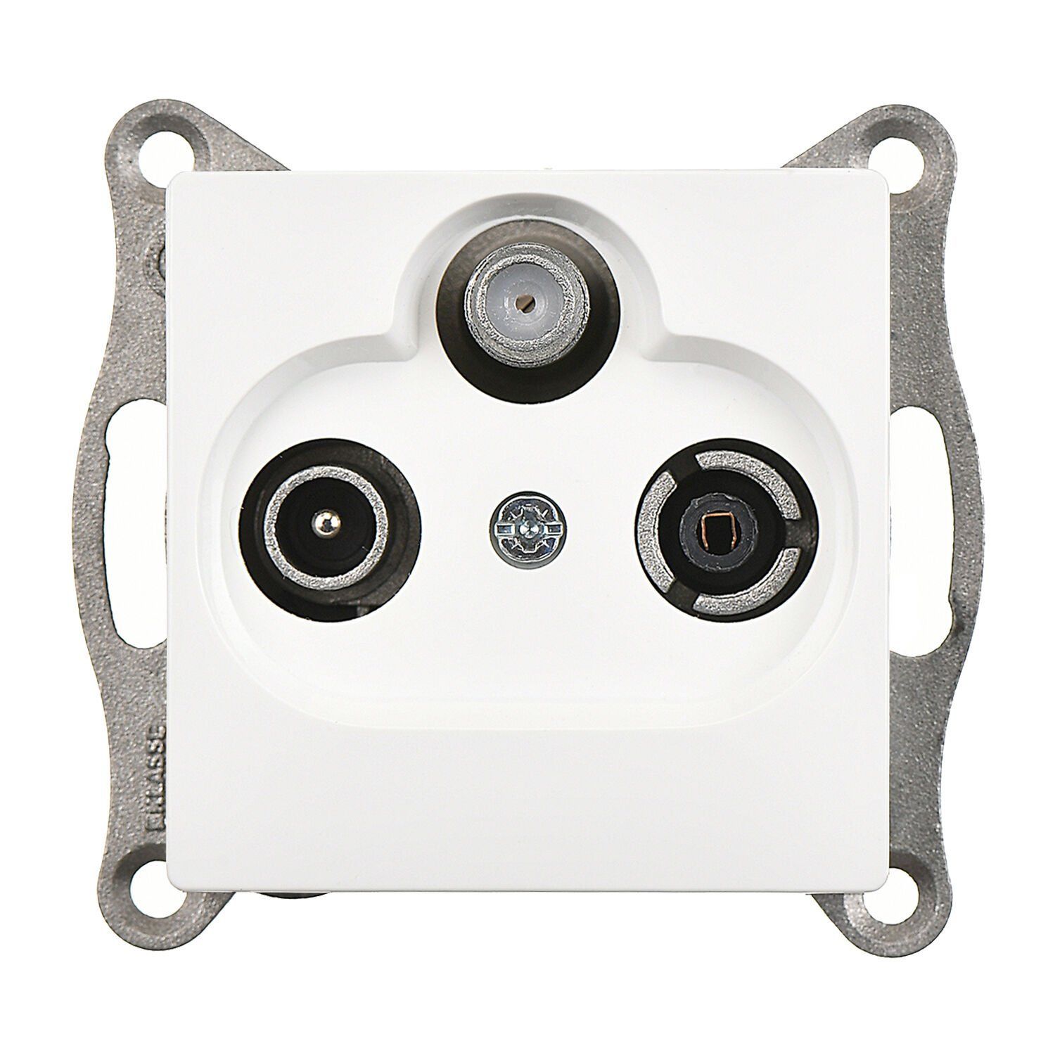 Günsan Visage Beyaz Vidalı Uydu Prizi Geçişli (Sat-TV-Radyo)