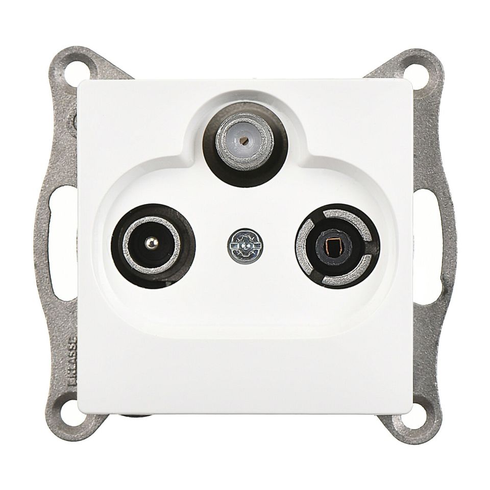 Günsan Visage Beyaz Vidalı Uydu Prizi Geçişli (Sat-TV-Radyo)