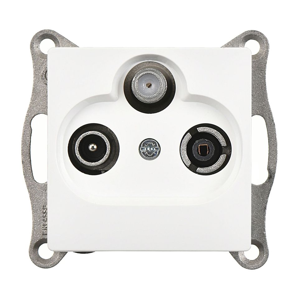 Günsan Visage Beyaz Vidalı Uydu Prizi Sonlu (Sat-TV-Radyo)