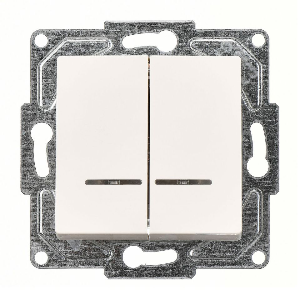 Günsan Eqona Fildişi Beyazı Vidalı Eqona Işıklı Komütatör Fildişi Beyazı