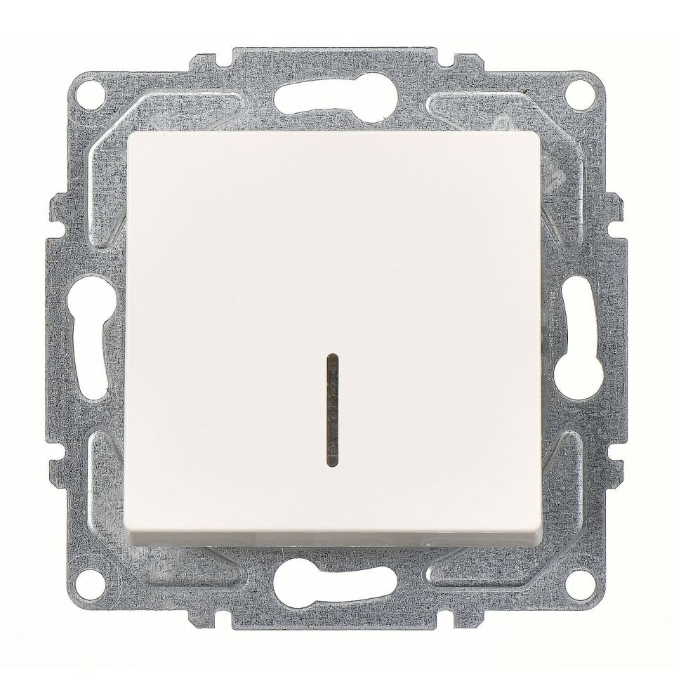 Günsan Eqona Fildişi Beyazı Vidalı Eqona Işıklı Anahtar Fildişi Beyazı