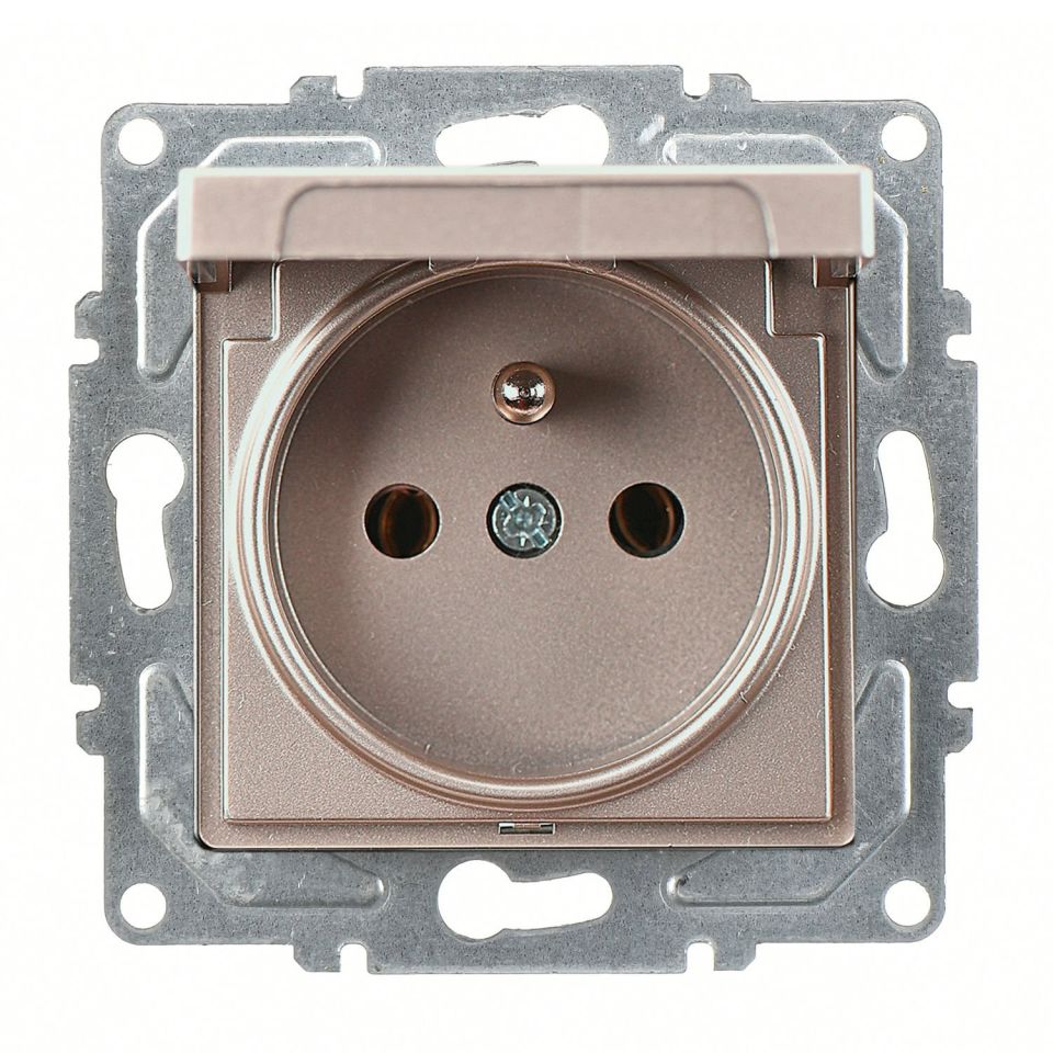 Günsan Eqona Mocha Kapaklı UPS Priz - Klipsli