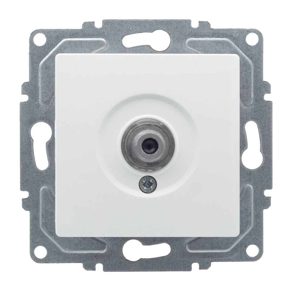 Günsan Visage Tekli Uydu Prizi F Konnektörlü (Geçişli-Sonlu) Beyaz