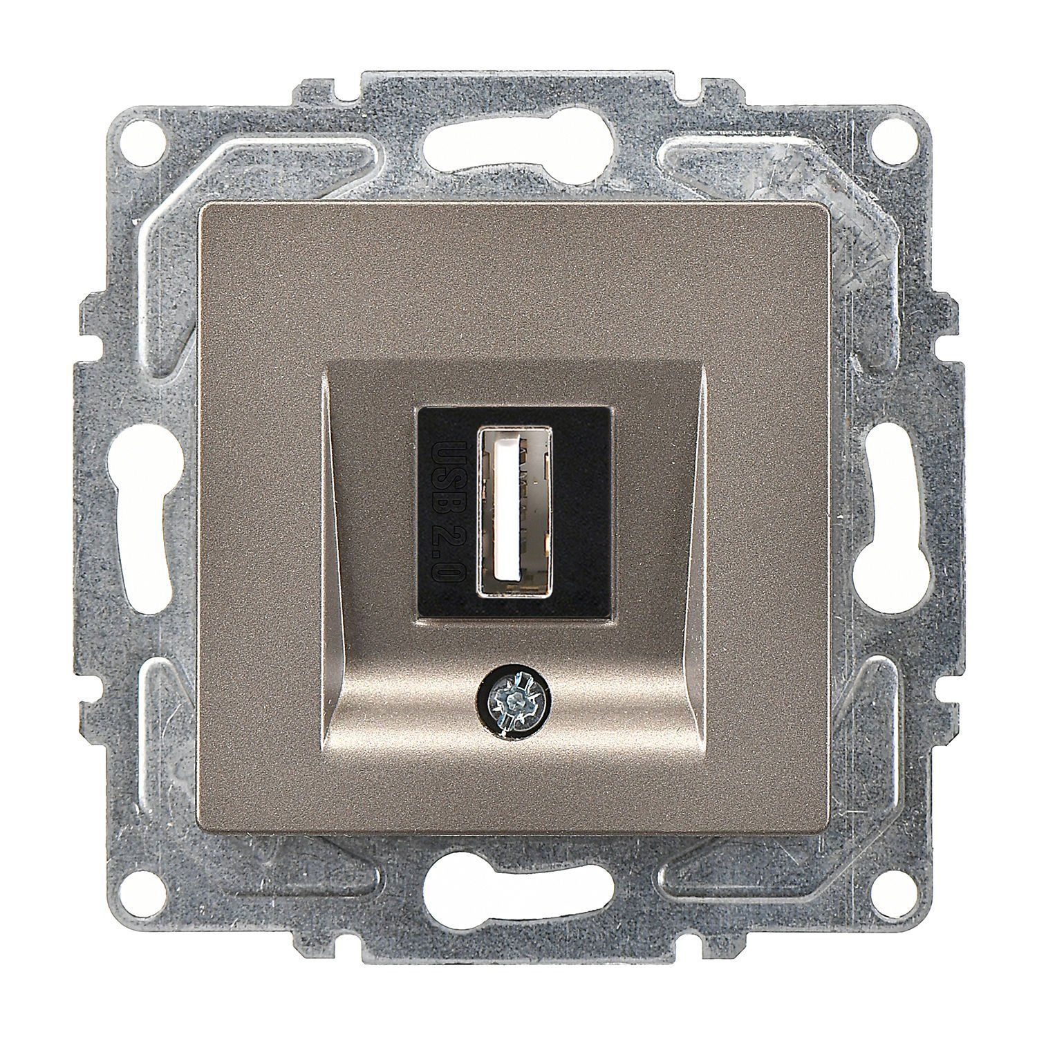 Günsan Eqona Mocha Vidalı USB Data Prizi