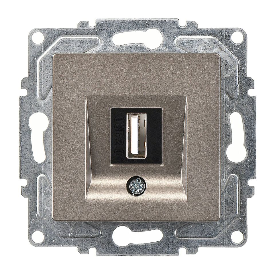 Günsan Eqona Mocha Vidalı USB Data Prizi