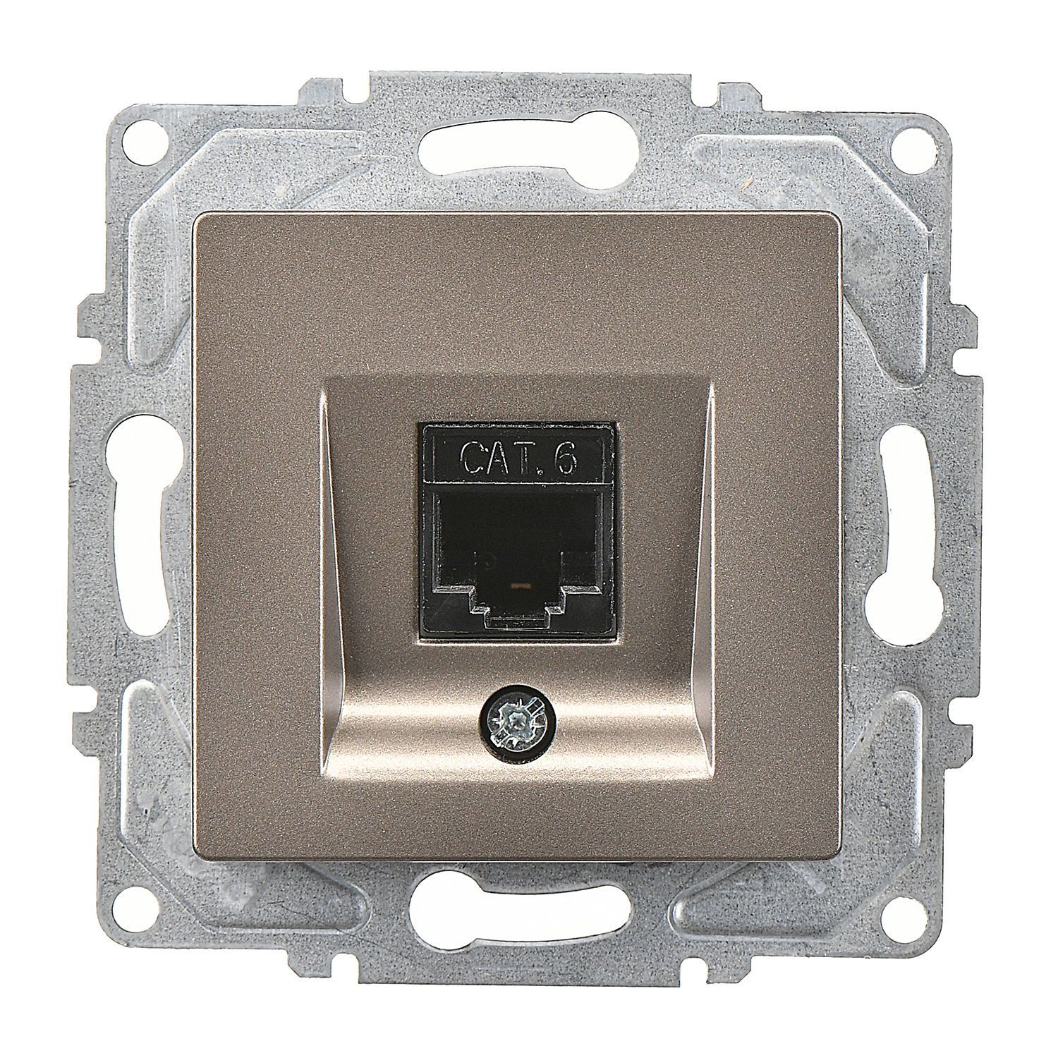 Günsan Eqona Mocha Vidalı Tekli Data Prizi (RJ45 Cat6)