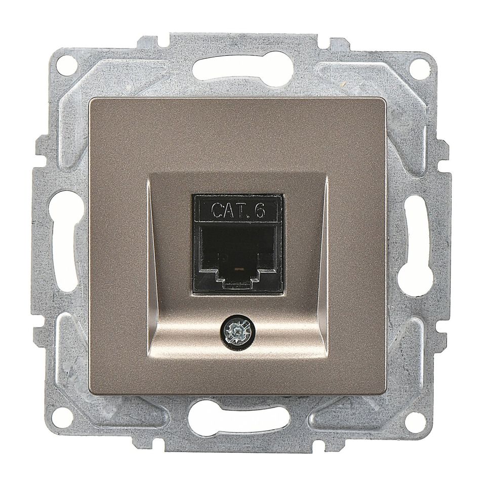 Günsan Eqona Mocha Vidalı Tekli Data Prizi (RJ45 Cat6)