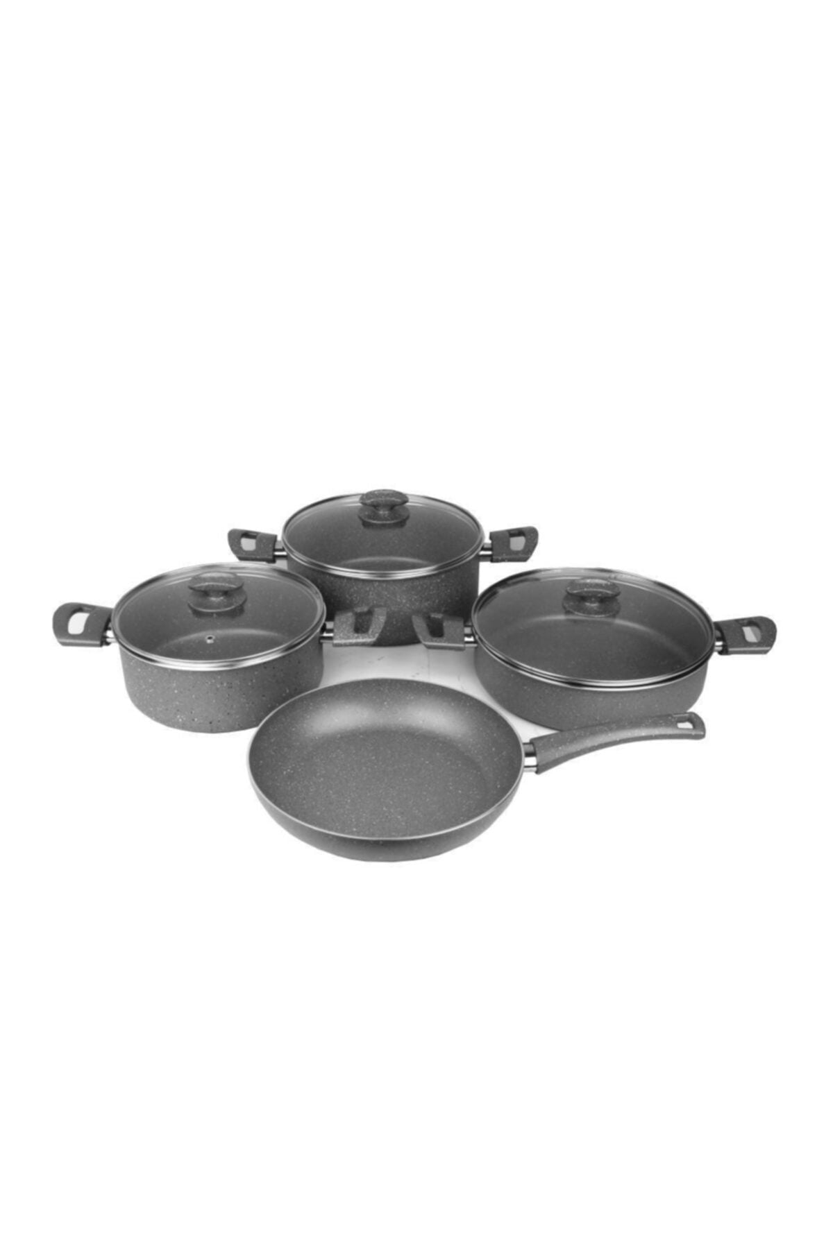 Gray 7 Parça Granit Tencere Seti