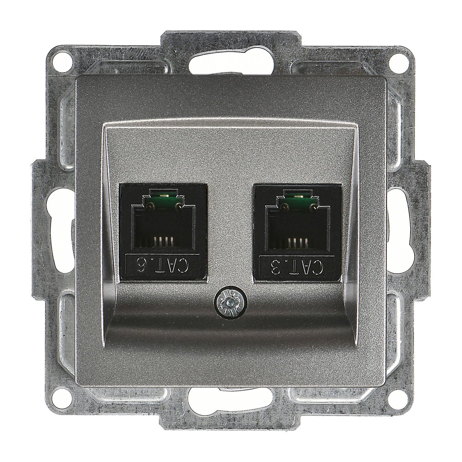 Günsan Visage Data + Nümeris Telefon Prizi (RJ45 Cat6 + Cat3) Füme