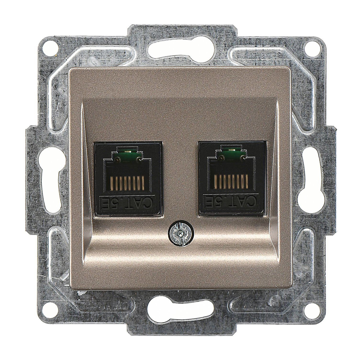 Günsan Eqona Mocha Vidalı İkili Data Prizi (2 x RJ45 Cat5E)