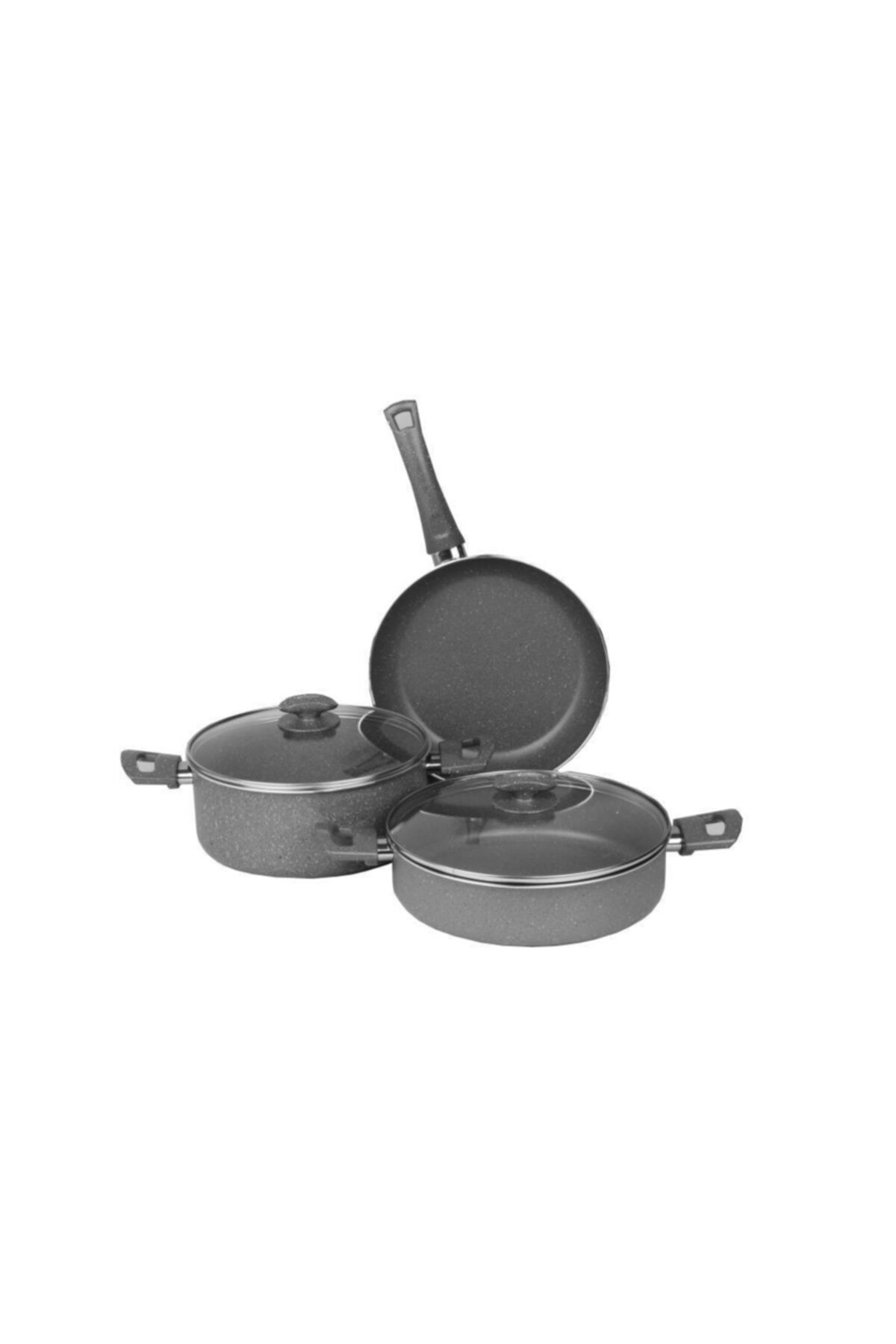 Gray 5 Parça Granit Tencere Seti