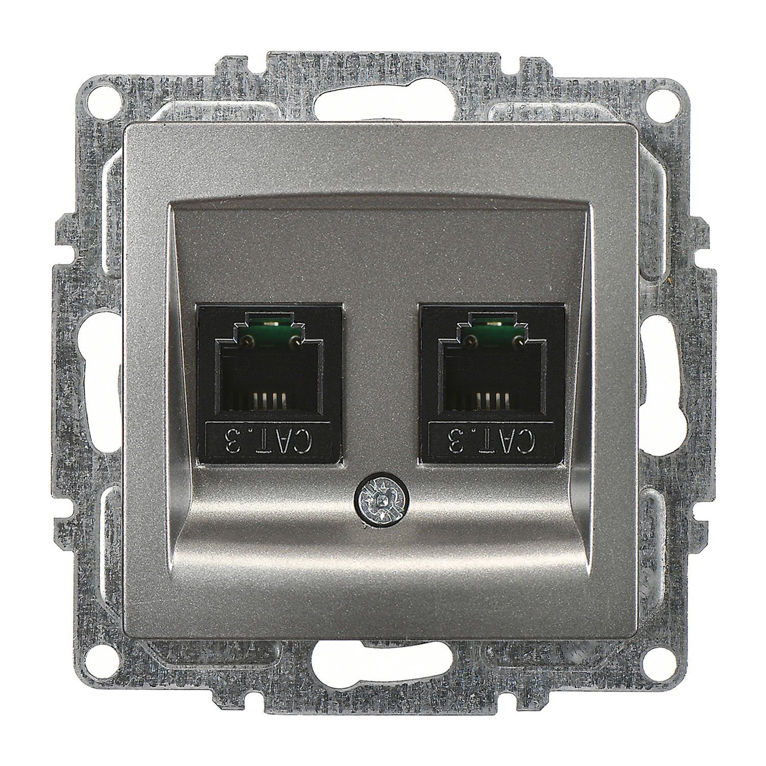 Günsan Visage İkili Nümeris Telefon Prizi (2 x Cat3) Füme