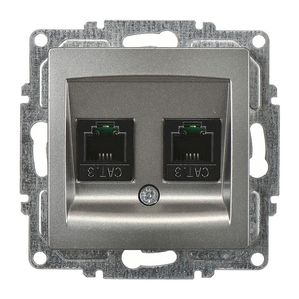 Günsan Visage İkili Nümeris Telefon Prizi (2 x Cat3) Füme