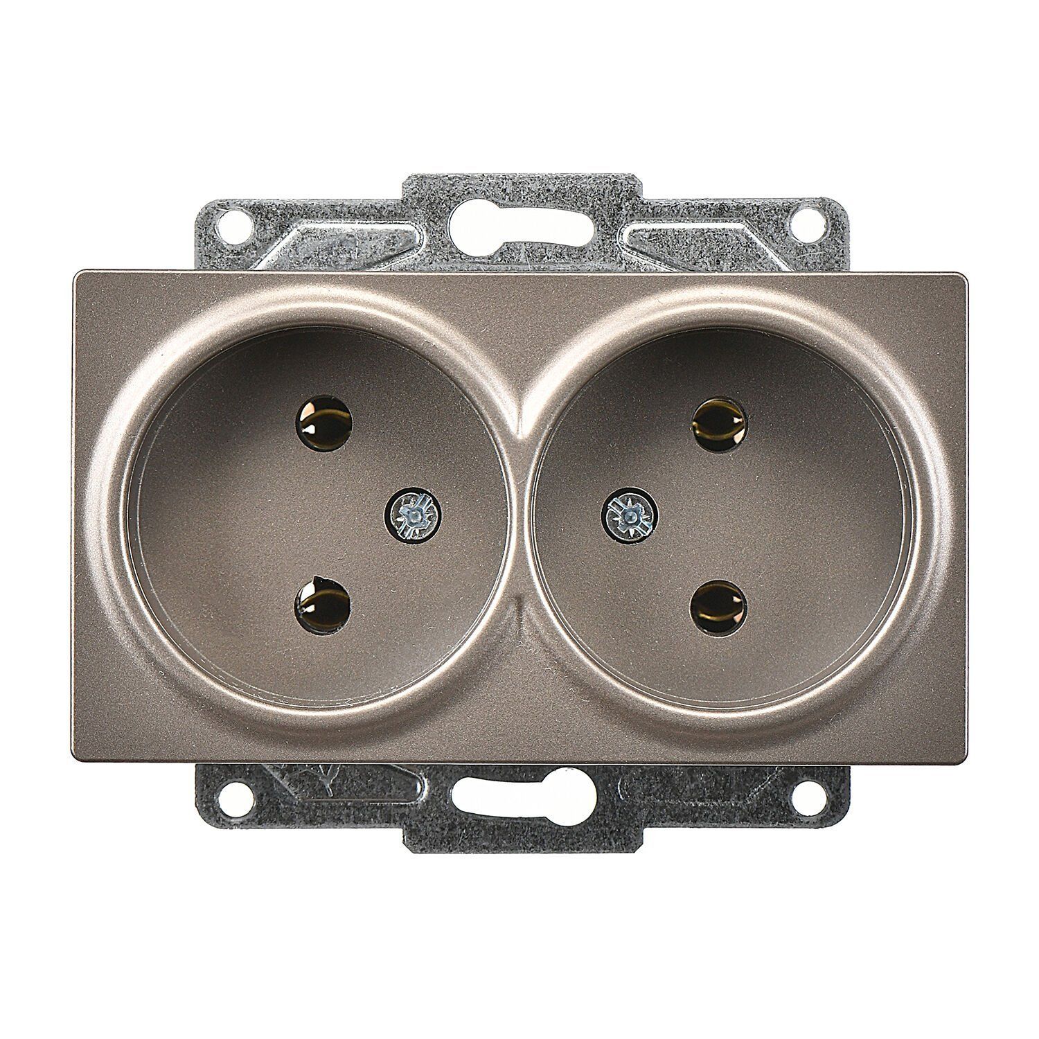 Günsan Eqona Mocha İkili Priz- 16A 250V - Vidalı