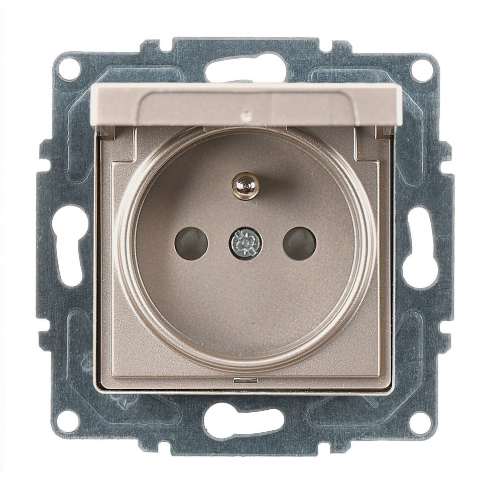 Günsan Eqona Mocha Çocuk Korumalı Kapaklı UPS Priz - Vidalı