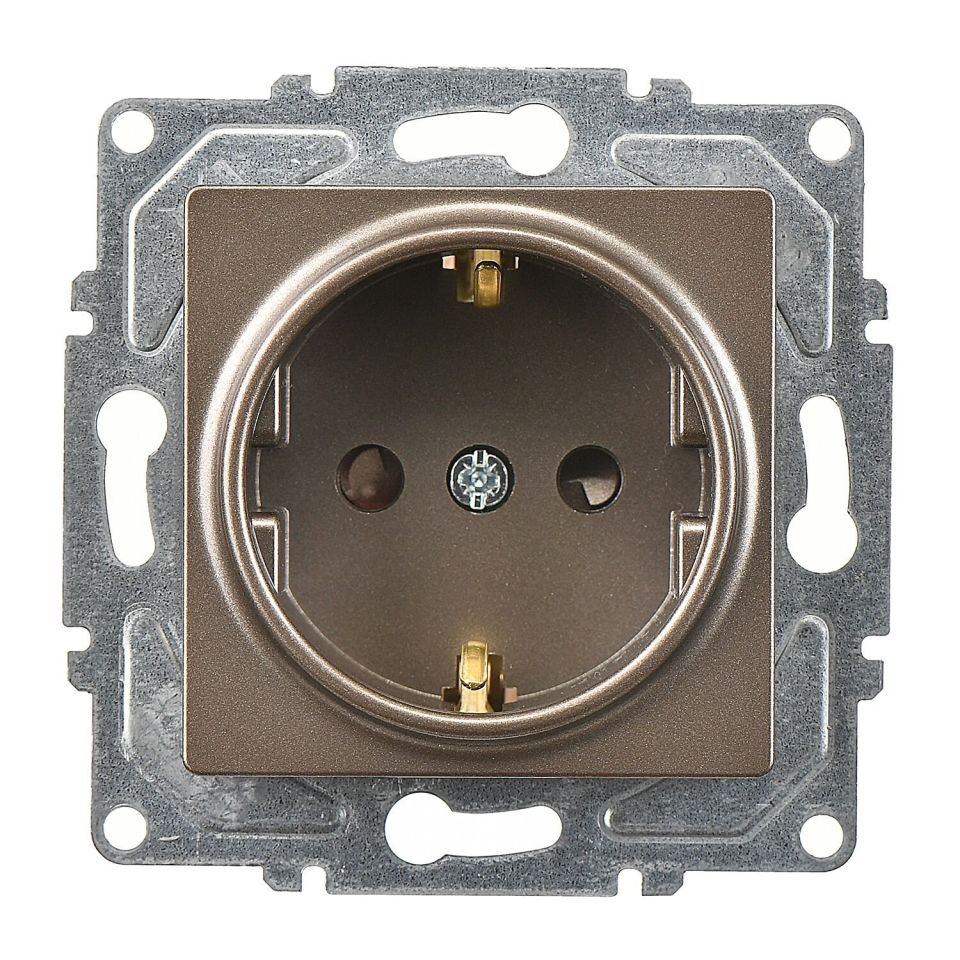 Günsan Eqona Mocha Çocuk Korumalı Topraklı Priz- 16A 250V - Vidalı