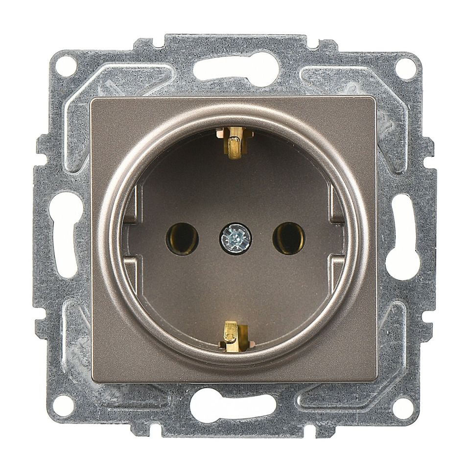 Günsan Eqona Mocha Topraklı Priz- 16A 250V - Vidalı