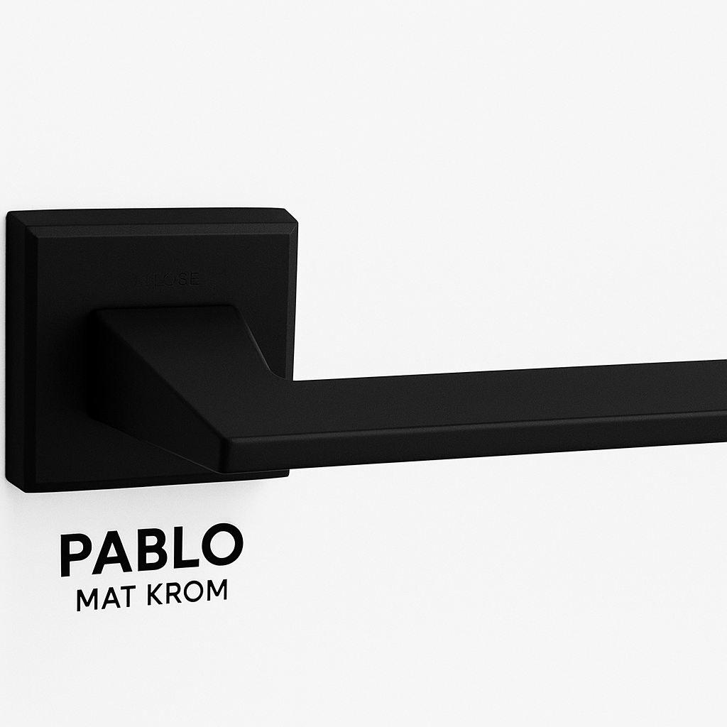 ARPAT PABLO MAT SİYAH İTALYAN KARE ROZETLİ ALÜMİNYUM