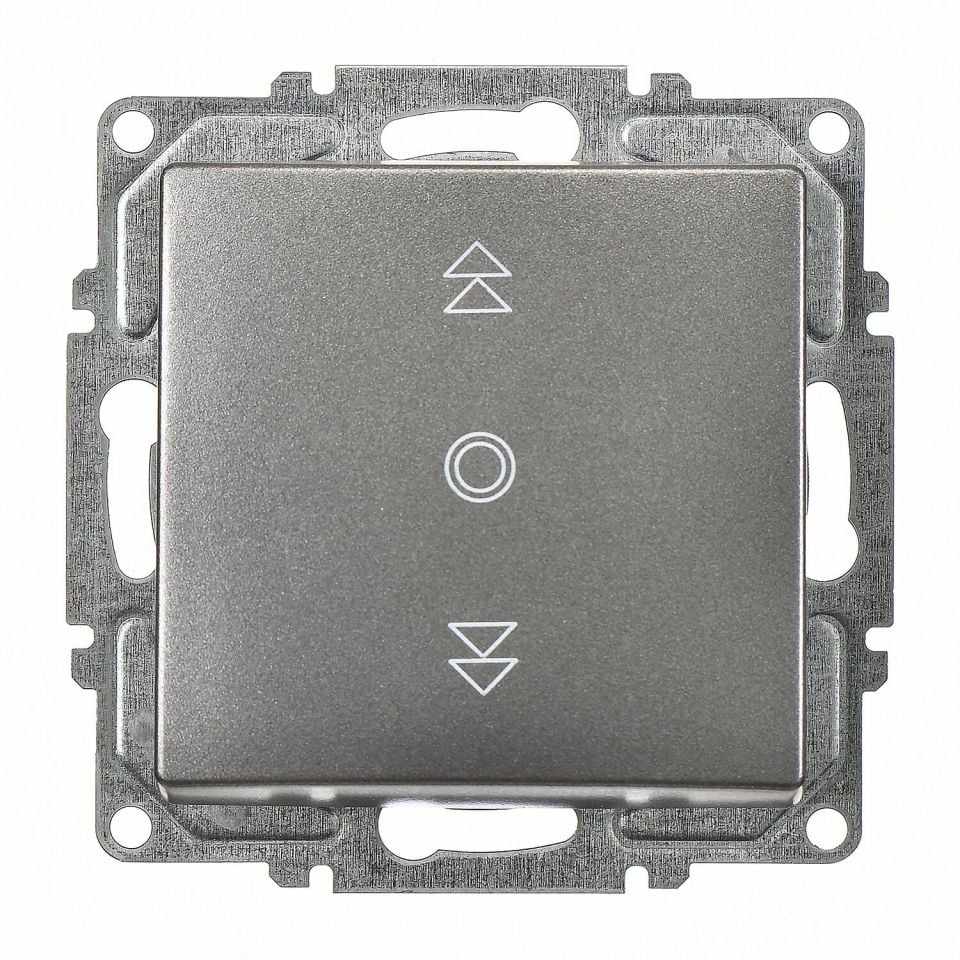 Günsan Visage Füme Vidalı Jaluzi Kumanda Anahtarı - Tek Düğmeli 10AX 250V