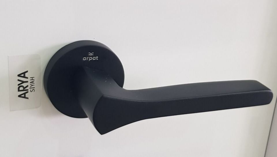 ARPAT ARYA SİYAH İTALYAN YUVARLAK ROZETLİ ALÜMİNYUM WC KAPI KOLU TAKIM