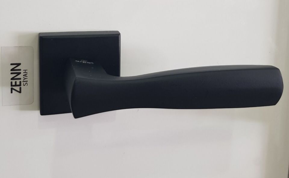 ARPAT ZENN MAT SİYAH İTALYAN KARE ROZETLİ ALÜMİNYUM WC KAPI KOLU TAKIM