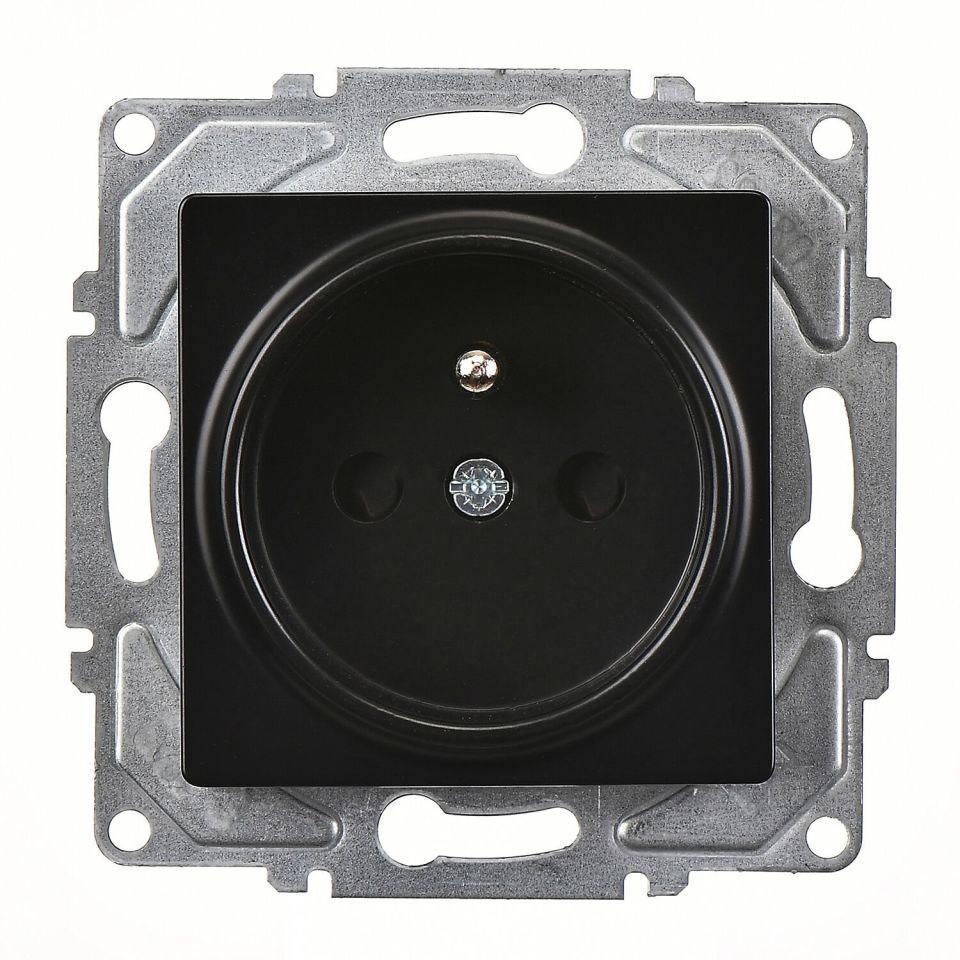 Günsan Eqona Metalik Siyah Çocuk Korumalı UPS Priz- 16A 250V - Klipsli