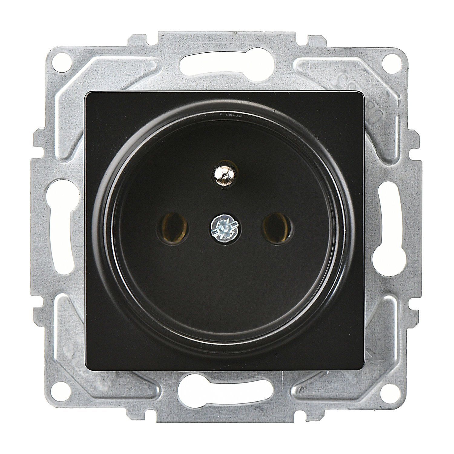 Günsan Eqona Metalik Siyah UPS Priz - 16A 250V - Klipsli